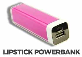 The lipstick printed portable charger - powerbank